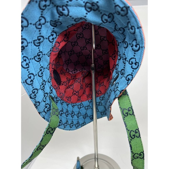 New Gucci GG hat Reversible canvas bucket straps hat with Interlocking G - Picture 6 of 11